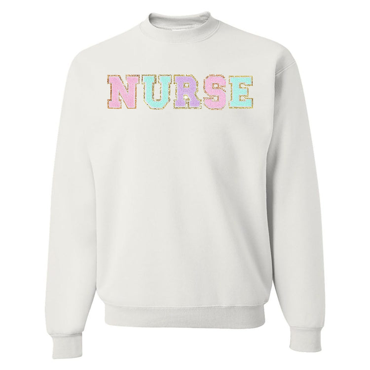 Nurse Colorful Letter Patch Crewneck Sweatshirt