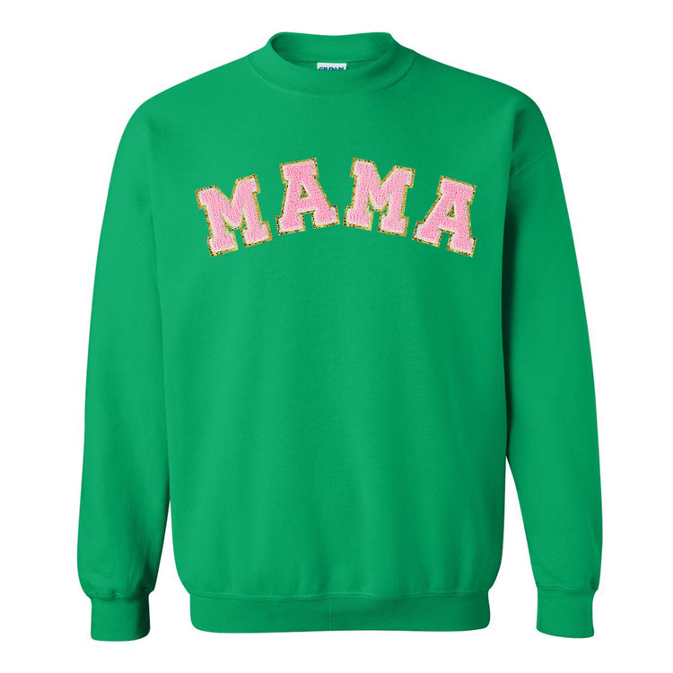 Mama/Mom Letter Patch Crewneck Sweatshirt