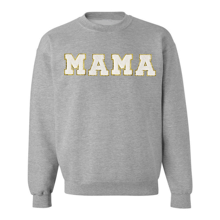 Mama/Mom Letter Patch Crewneck Sweatshirt