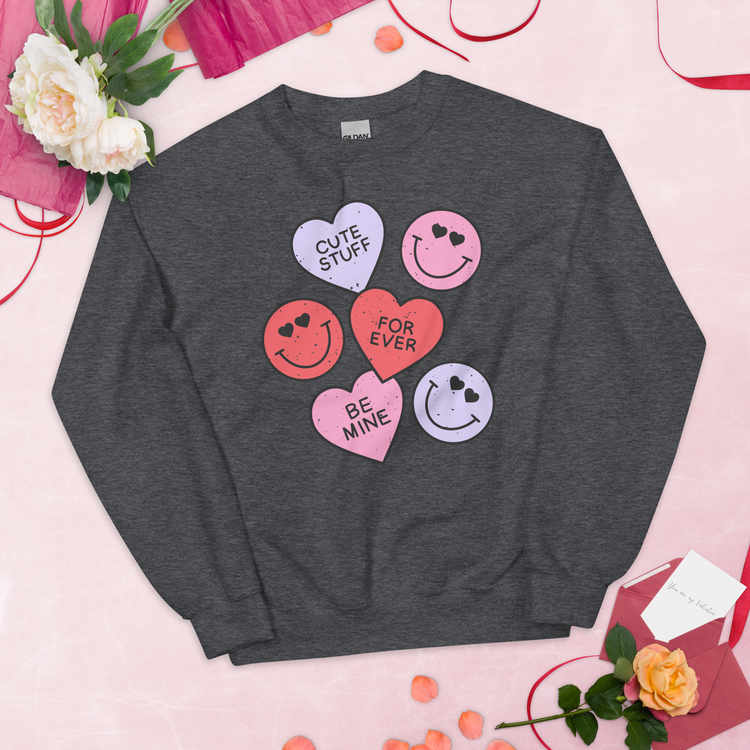 Smiley Hearts Crewneck Sweatshirt