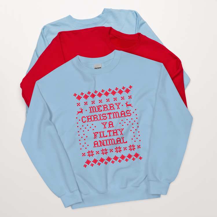 'Merry Christmas Ya Filthy Animal' Crewneck Sweatshirt