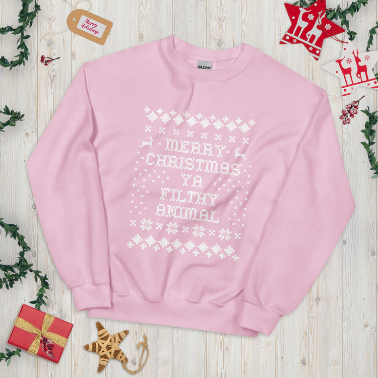 'Merry Christmas Ya Filthy Animal' Crewneck Sweatshirt