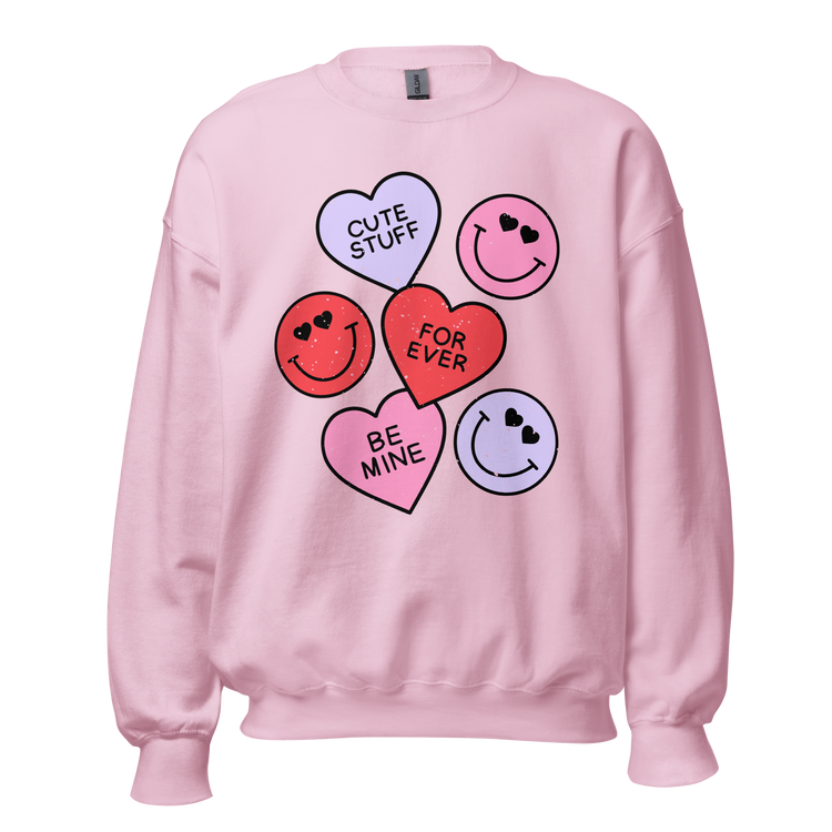 Smiley Hearts Crewneck Sweatshirt