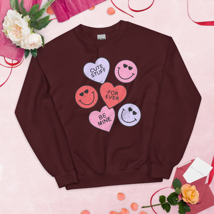 Smiley Hearts Crewneck Sweatshirt