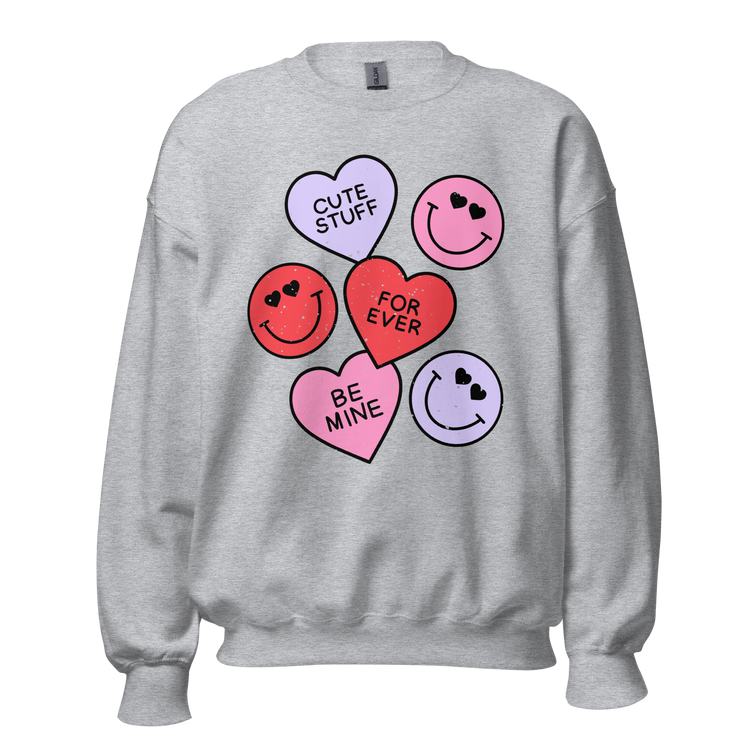 Smiley Hearts Crewneck Sweatshirt