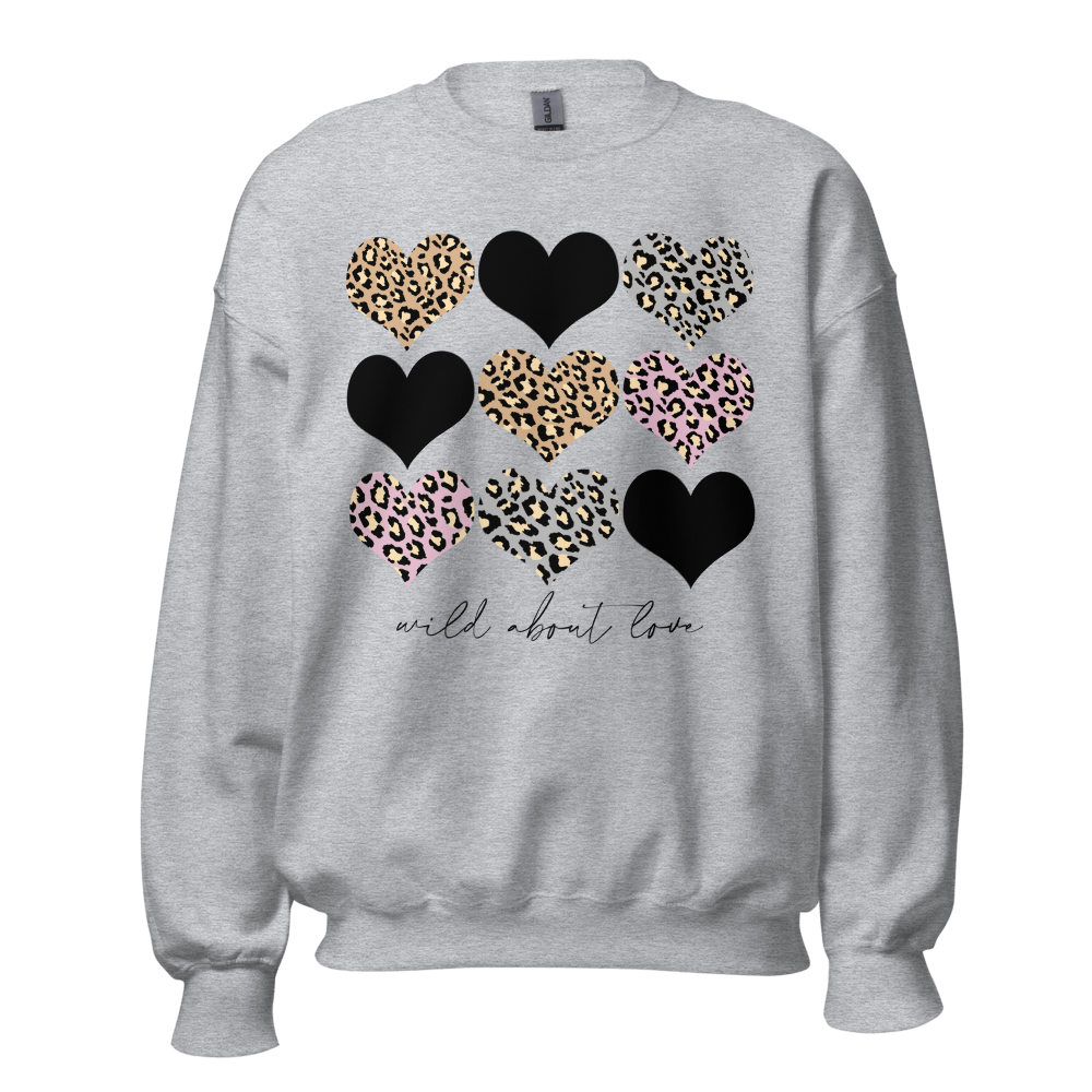 Leopard Printing Heart Sweatshirt Love Sweatshirt Love 