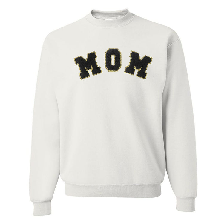 Mama/Mom Letter Patch Crewneck Sweatshirt