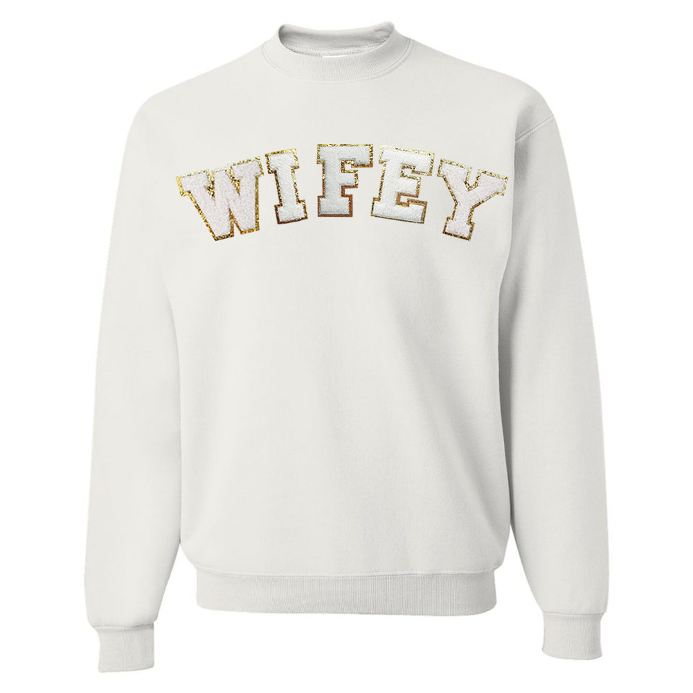 Wifey Bride Letter Patch Crewneck Sweatshirt Mubo Boutique